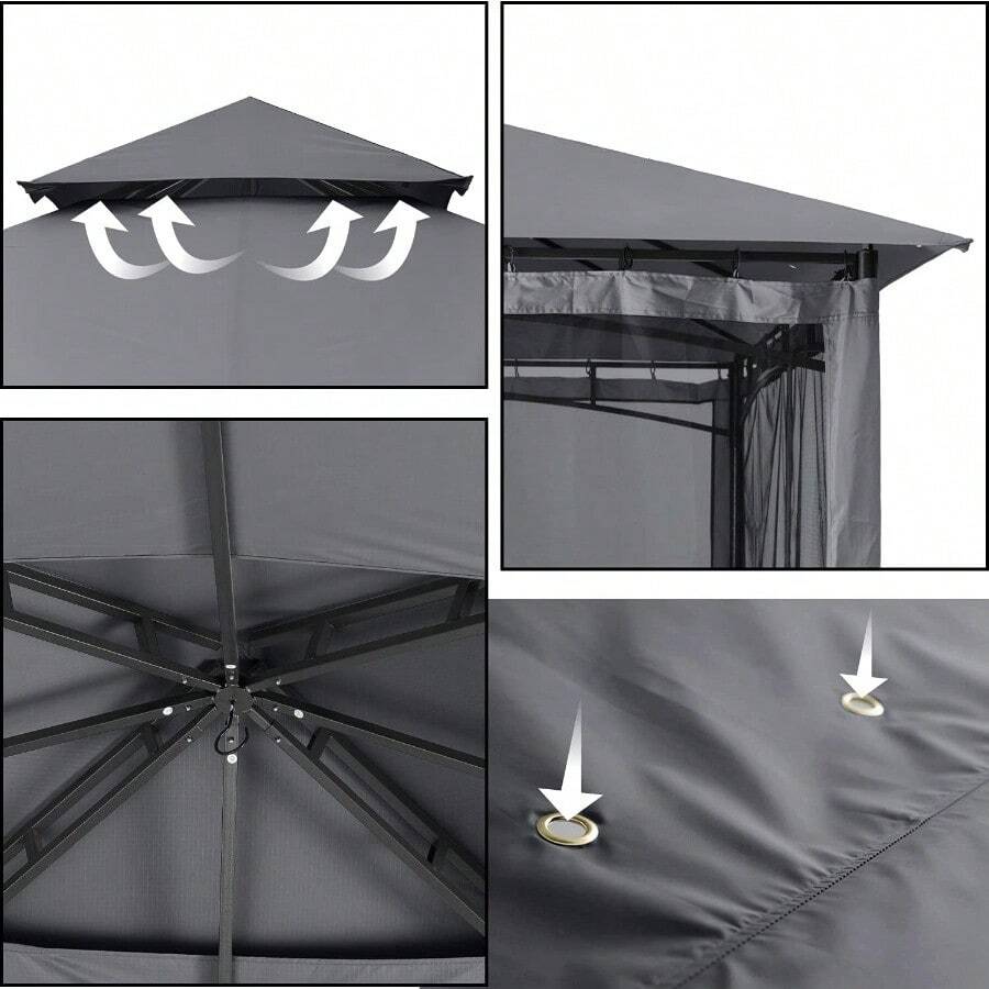 Gazebos For Patios 10x12 Outdoor Steel Frame Gazebo With Mosquito