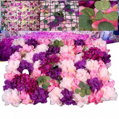 YUNRUX 6 Pieces Artificial Flower Wall Rose Wall Artificial Flower Panel Artificial Flower Wall Silk Flower Wall Panel For Wedding Background Photography Venue Decor Home Garden Party 60 X 40 Cm
