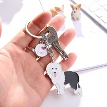 1pc Alloy Metal Dachshund Cute Jack Dog Pet Key Ring Dog Tag Charm Car Keychain Lovely Bag Pendant For Best Friend Student's Gift Car Accessories Bag Charm Backpack For School