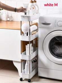 1 Kệ lưu trữ xe đẩy tiện ích 3/4 tầng, Kệ lưu trữ giãn cách di động, Kệ lưu trữ mỏng cho nhà bếp, phòng tắm, Kệ tổ chức trượt cho phòng khách - Nhiều màu - Xem 12