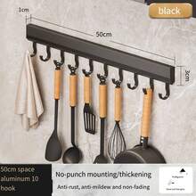 1 Giá treo đồ gắn tường nhà bếp bằng hợp kim nhôm không cần khoan - Nhiều màu - Xem 12