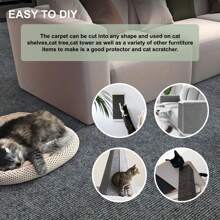 Cat Scratching Mat, Self-Adhesive Trimmable Carpet, Cat Scratching Post Carpet, Furniture Protection Against Scratching - Black - View 6