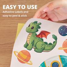 Giấy in nhãn dán, Giấy in nhãn dán mờ cho máy in phun laser, Nhãn dán vinyl khổ lớn toàn tờ để vận chuyển, gửi thư, kinh doanh, màu trắng - trắng - Xem 4