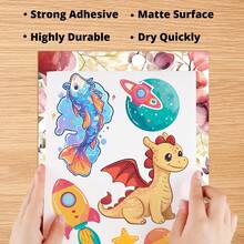 Giấy in nhãn dán, Giấy in nhãn dán mờ cho máy in phun laser, Nhãn dán vinyl khổ lớn toàn tờ để vận chuyển, gửi thư, kinh doanh, màu trắng - trắng - Xem 7