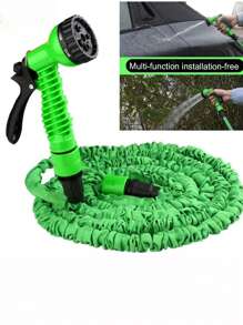 1 pieza Pistola de lavado de autos de alta presión de uso múltiple con manguera extensible de 50 pies/15 m - Manguera de jardín expandible 3 veces - Grado comercial, apta para lavado de autos y jardinería - Rosca estándar, fácil de conectar - Multicolor - Ver 4