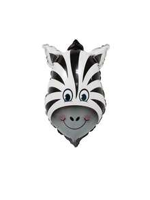 1 pieza Globos con diseño de cabeza de animal de dibujos animados - León, Buey, Mono, Tigre, Cebra, Jirafa, Globos decorativos temáticos de animales de la selva para fiestas, cumpleaños y celebraciones - Multicolor - Ver 16