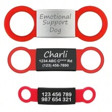 Etichetă de identificare pentru animale de companie din metal personalizată, bandă elastică pentru plăcuță cu informații personalizată