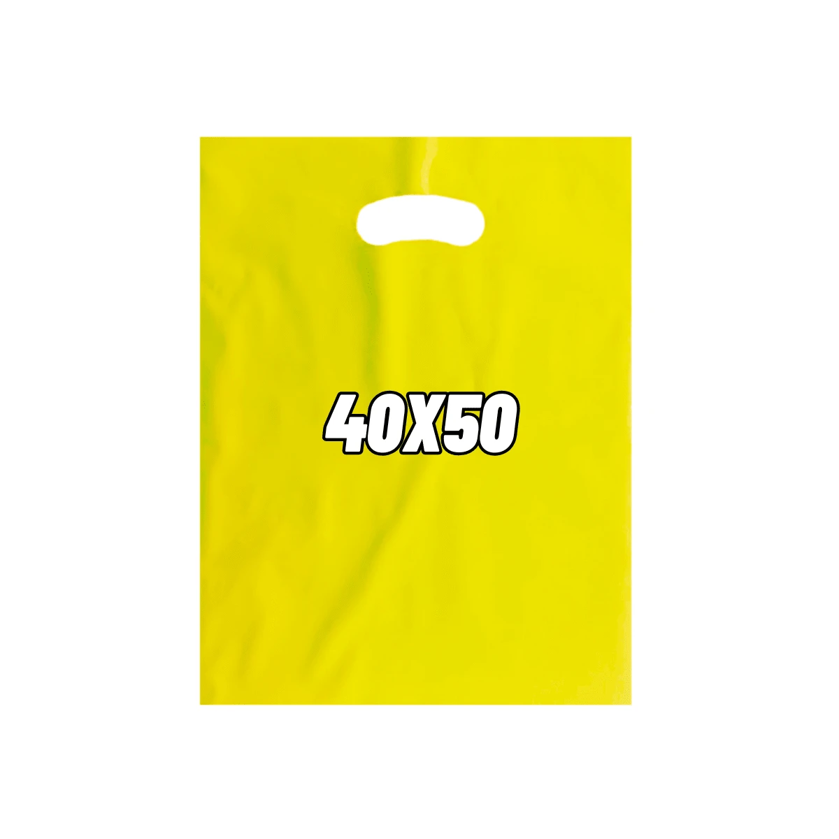 100 Plastic Bags 40x50 Clown Mouth Small Bags For Stores Open Handles - Yellow - View 1