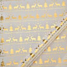 6 件豪华金箔圣诞包装纸 - 白色和金色驯鹿、雪花和树木设计，适合节日礼物和生日庆祝 - 白色 - 查看 11