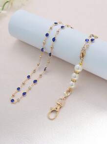 水晶珍珠金属教师挂绳，可拆卸，适用于证件卡套、钥匙、钥匙链，带眼镜架，闪亮多功能可拆卸颈挂绳，女士适用，可用作眼镜链、项链、钥匙链，是教师、学生、员工的理想之选，也是汽车配饰、包包挂饰、学校珍珠可爱哥特风Y2K圣诞礼物创意包包配饰挂绳，带证件卡套，汽车配饰包包挂饰，送给朋友或姐妹的完美礼物 - 彩色 - 查看 10