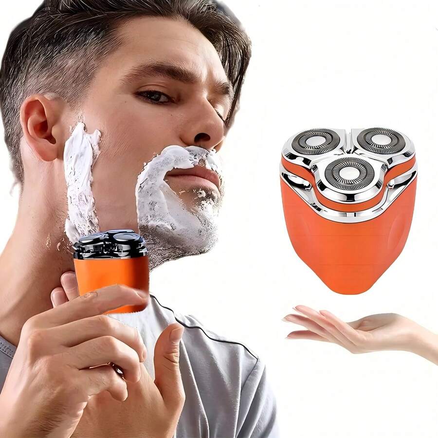 2024 New Design Colorful Triple Blades Waterproof Electric Shaver Machine, Rechargeable Pocket Portable Face Shaver For Men Razor, Men Triple Blade Smart Facial Razors,Men 3D Floating Rotary Rechargeable Mini Beard Razor Electric Shaver Shavers For Triple Blade Wet And Dry Grooming Kit