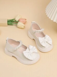 Autumn New Arrivals Girls Leather Shoes, Bowknot Princess Shoes, Baby Shallow Slip-On Loafers, Casual Shoes - White - View 6