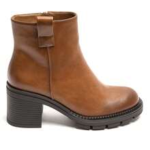 Casual & Versatile Winter Ankle Boots With Warm Fleece Lining - Camel - View 2