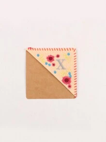 1 pieza, Punto de libro de esquina personalizado bordado a mano, 26 letras bordadas a mano en fieltro, punto de libro de bordado de flor linda para amantes de la lectura, regalo significativo, vuelta al colegio