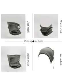 Calentador de cuello multifuncional de felpa gruesa, braga para el cuello a prueba de viento para hombres y mujeres, apto para otoño/invierno