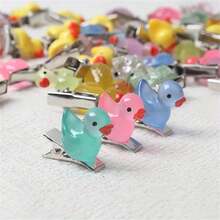 20 件鸭形时尚发夹，可爱优雅的侧面发饰，适合女士和女孩的装饰礼物，适合日常和节日佩戴 - 黃色 - 查看 5