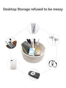 1PC Opvouwbare Opbergmand, Afstandsbediening, Cosmetica, Sleutels, Diverse Artikelen, Overdekte Opbergmand Met Deksel, Moderne Rotan Plantenpotten, CoastalVibes Zeegras Bohobaskets, NaturalMix Metalen Frame Opbergruimte Voor Strandachtige Huis- & Tuindecoratie
