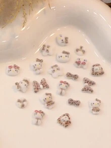 10 cái/gói dễ thương hoạt hình mèo báo áo len phụ kiện làm móng 3d mùa thu và mùa đông vật dụng làm móng phụ kiện mini tự làm thích hợp cho đồ trang sức tay ngày lễ của phụ nữ - Nhiều màu - Xem 5