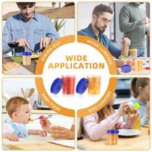 10 Sets 4oz Small Containers With Lids, Salad Dressing Container To Go Airtight Leakproof Condiment Containers With Screw Lids Reusable Stackable Plastic Dip Sauce Cups For Snack Ketchup - Blue - View 9