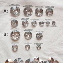 10/20/30 件亚克力仿水晶纽扣，透明双眼心形圆形多功能纽扣，适用于家纺、服装、鞋子、箱包、DIY 工艺品 - 銀白色 - 查看 2