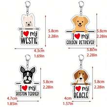 Móc khóa giống chó Acrylic - Móc khóa chủ đề I Love My Dog - Móc khóa xe hơi dành cho người yêu động vật với nhiều giống chó khác nhau làm quà tặng sinh nhật và trang trí túi xách - One Piece - Nhiều màu - Xem 2