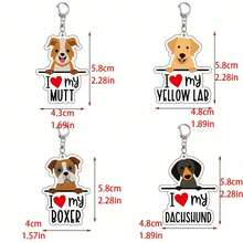 Móc khóa giống chó Acrylic - Móc khóa chủ đề I Love My Dog - Móc khóa xe hơi dành cho người yêu động vật với nhiều giống chó khác nhau làm quà tặng sinh nhật và trang trí túi xách - One Piece - Nhiều màu - Xem 6