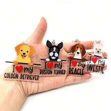 Móc khóa giống chó Acrylic - Móc khóa chủ đề I Love My Dog - Móc khóa xe hơi dành cho người yêu động vật với nhiều giống chó khác nhau làm quà tặng sinh nhật và trang trí túi xách - One Piece - Nhiều màu - Xem 3