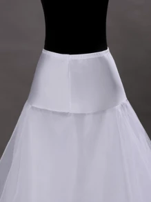 1 st. Dames Wit & Zwart A-lijn Elastische Stalen Hoepel Dubbellaags Ruffle Taille Bustier Baljurk Petticoat Tutu Rok Voor Bruiloft, Feest, Uitvoering