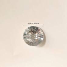 10/20/30 件亚克力仿水晶纽扣，透明双眼心形圆形多功能纽扣，适用于家纺、服装、鞋子、箱包、DIY 工艺品 - 銀白色 - 查看 33