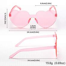 20pcs Fashion Cute Frameless Heart Shaped Glasses, Funny Style Suitable For Party, Beach, Sports, Christmas & New Year Decorations