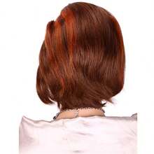 精灵短发假发 真人发 4/350 色短辫蕾丝前假发 巴西直发精灵假发 女士预拔编织假发 真人发 8 英寸无胶假发 - SP4/350 - 查看 3