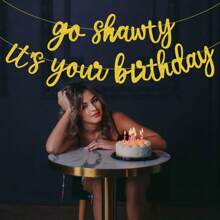 1Set,DIY String Go Shawty This Is Your Birthday Banner Hip Hop Theme Flash Happy Birthday Banner-Pre String-Black Rap Theme Happy Birthday Sign Man Woman Birthday Party Supply