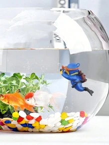 Resin Diver Figurines For Fish Tank, Aquarium Decor Floating Divers With Buoyancy Balls - Creative Underwater Scenery Accessories For Aquatic Pet Habitat, Aquarium Decorations, Fish Tank Landscaping