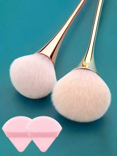 3/2/1件装，特大号矿物彩妆刷，散粉刷，美甲刷，歌舞伎化妆刷，柔软蓬松的粉底刷，腮红刷，专业散粉刷，适合日常妆容，可用于卸妆、外出等场合，包括粉底刷、遮瑕刷、腮红刷、修容刷、古铜粉刷、散粉刷、粉底刷、腮红刷。