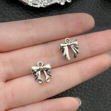 20 件混合时尚金属蝴蝶结饰物可爱蝴蝶结吊坠适用于 DIY 珠宝耳环项链手链工艺品配件