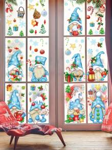 9 miếng, Miếng dán cửa sổ Giáng sinh 9 miếng dán cửa sổ tĩnh điện PVC cho cửa sổ kính Miếng dán cửa sổ tuyết Giáng sinh để trang trí văn phòng tại nhà cho Giáng sinh - Nhiều màu - Xem 8