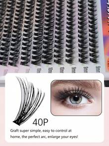 12 Hàng 240 Lông Mi Giả C Curl 9-12mm 40 Cặp Lông Mi Giả Mink, Làm Dày Tự Nhiên Cho Đôi Mắt To, Dễ Dàng Cho Người Mới Bắt Đầu, Thích Hợp Cho Hàng Ngày, Tiệc Tùng Và Du Lịch - màu đen - Xem 4