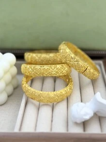 Pulseira aberta em forma de trigo banhada a ouro feminina, joia de luxo para festa de noiva