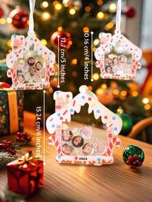 1pc Custom Face Ornament, Personalized Family Faces Ornament, Shake Ornament 2024 Gift For Family, House Shape Hanging Accessories Ornaments Memorial Decoration, Custom Ornament, 1-6 Portraits, Scene Decor, Room Decor, Home Decor, Holiday Party Decor, Decor, Best Gift For Holiday, Best Gift, Gift For Dad/Mom/Her/Him/Girlfriend/Boyfriend, Anniversary Gift, Housewarming Gifts Birthday Graduation