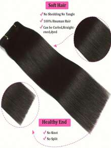 雷米真人发直发夹式接发自然黑色巴西发全头女士适用 8-26 英寸 - SNatural - 查看 5