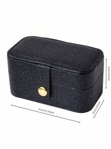 1PC/2pcs Mini Jewelry Organiser, PU Jewelry Box, Travel Portable Jewelry Holder, Ring Box Earring Organizer To Gifts For Women