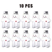 5/10 chiếc lọ đựng kẹo hình người đàn ông bánh gừng Giáng sinh có nắp đậy, hộp đựng kẹo, chai đựng đồ uống rỗng đựng thạch sữa chua, vật dụng cho tiệc Giáng sinh - Nhiều màu - Xem 13