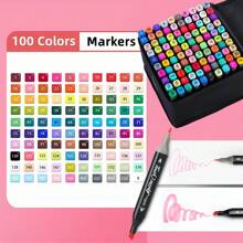 40/60/80/100/168 Couleurs Marqueurs d'Art Marqueurs à Alcool Stylo d'Art Professionnel Double Pointes Marqueur Permanent Pour Adultes & Étudiants, Marqueurs à Alcool pour Croquis Ensemble de Peinture, Fournitures Scolaires Rentrée des Classes