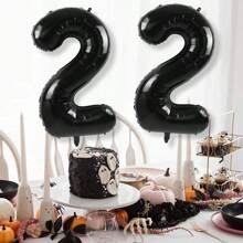 1/2 件黑色 40 英寸巨型数字铝箔气球适用于 16 岁、18 岁、20 岁、21 岁、25 岁、30 岁、40 岁、50 岁、60 岁、70 岁、80 岁生日派对、周年纪念和其他庆祝装饰 - 黑色 - 查看 26