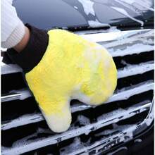 1 件双面洗车手套，适用于油漆、家居清洁和洗碗手套、珊瑚绒玻璃清洁工具 - 彩色 - 查看 3