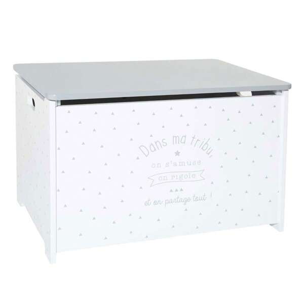 Well Home Well Home Children's Toy Chest In White And Grey 58 X 37.5 X 38cm. Free Shipping In 24/48h