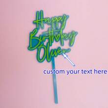 Custom Birthday Cake Decorative Banner, Happy Birthday Cake Decoration, Customized Acrylic, Suitable For Any Occasion, Birthday Anniversary Wishes, Family Friend Gathering, Personalized Design