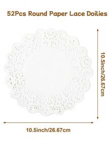 52 miếng lót đĩa giấy ren trắng tròn, miếng lót đĩa dùng một lần cho đĩa đựng đồ ăn chiên tráng miệng, đồ trang trí bàn tiệc cưới, bao bì bánh, miếng lót đĩa giấy ren nướng, đồ dùng nhà bếp, đồ trang trí bàn tiệc, đồ dùng tiệc cưới sinh nhật, nhiều kích cỡ - trắng - Xem 8