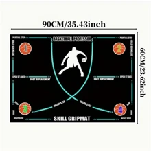 1pc Basketball Training Mat, Non-Slip Quiet Rubber Basketball Dribbling Trainer, Foldable Speed & Agility Training Pad