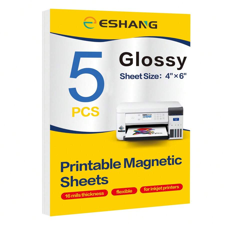4R 5 Sheets 6 Inches Printable Magnetic Sheets Non Adhesive 16mil 4 X 6 ...